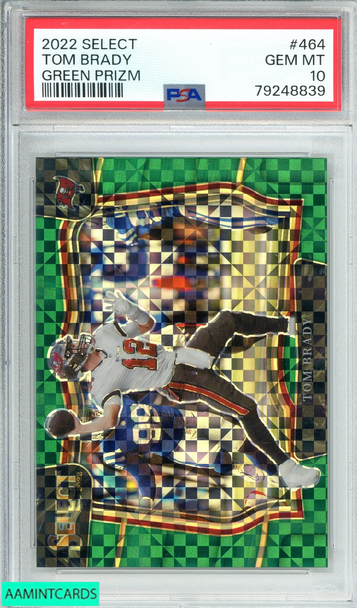 2022 PANINI SELECT TOM BRADY #464 GREEN PRIZM 1 OF 5 PSA 10 GEM MT 79248839