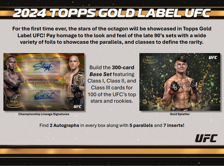 2024 Topps Gold Label UFC Hobby 8-Box Case (Presell)