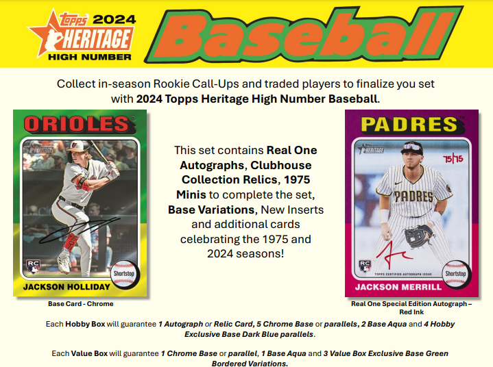 2024 Topps Heritage High Number Baseball Hobby Box